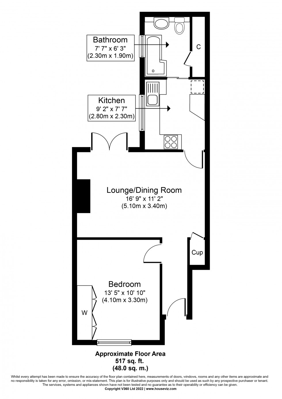 Floorplan for Penton Avenue, Staines-upon-Thames, Surrey