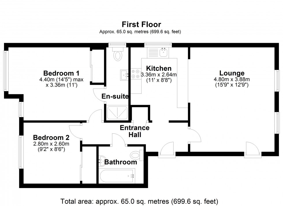 Floorplan for Warren Road, Ashford, Surrey