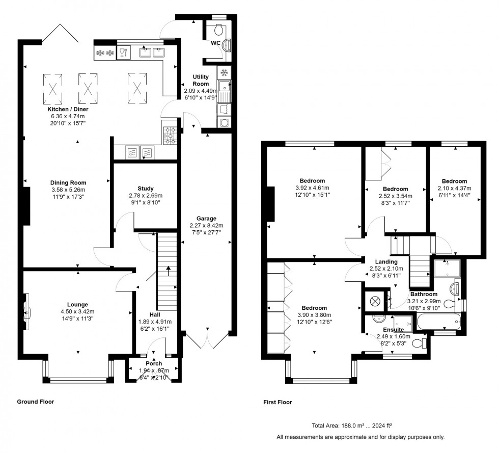 Floorplan for Knowle Park Avenue, Staines-upon-Thames, Surrey