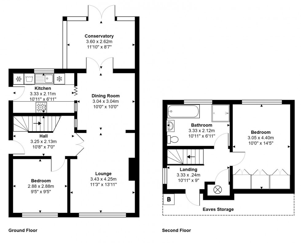 Floorplan for Knightsbridge Crescent, Staines-upon-Thames, Surrey