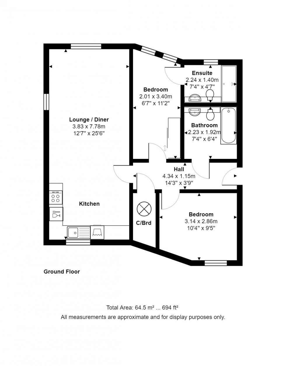Floorplan for Mulberry Avenue, Staines-upon-Thames, Surrey