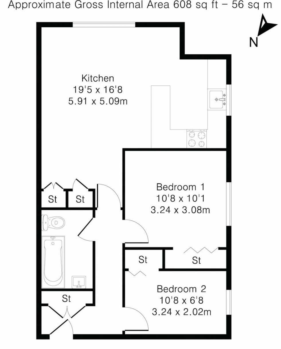 Floorplan for Sidney Road, Staines-upon-Thames, Surrey