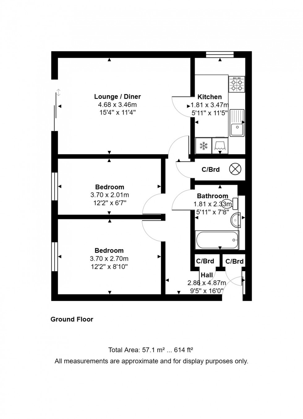 Floorplan for Staines-Upon-Thames, Middlesex
