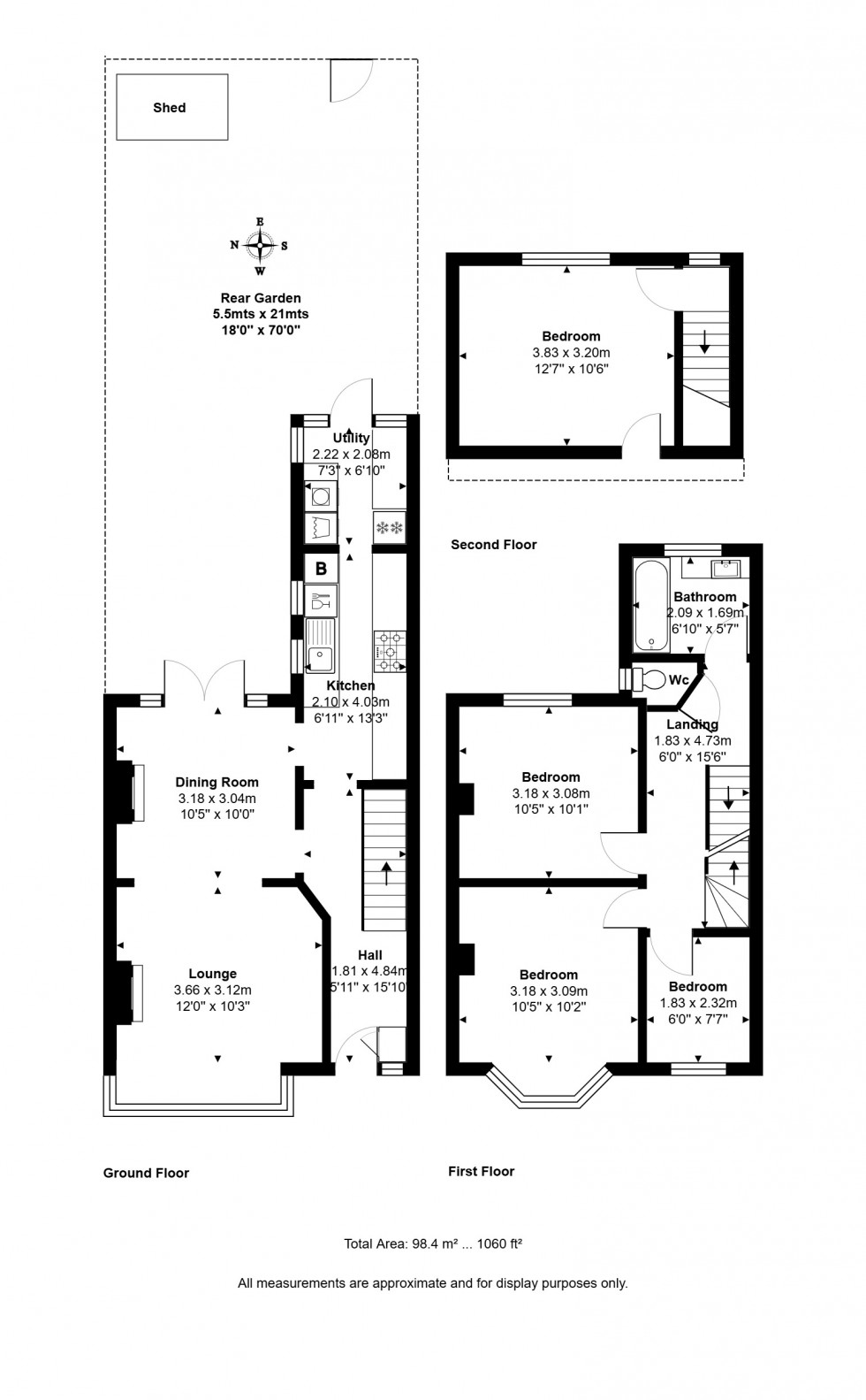 Floorplan for Stainash Crescent, Staines-upon-Thames, Surrey
