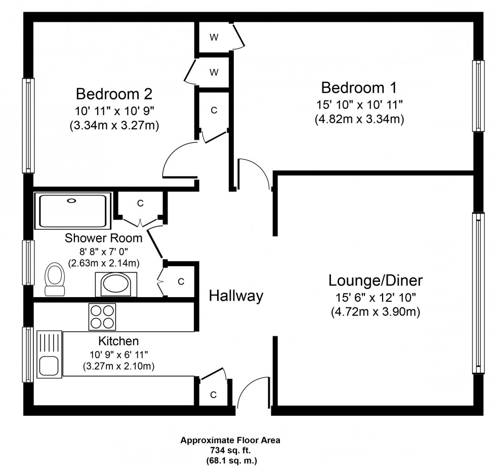 Floorplan for Jamnagar Close, Staines-upon-Thames, Surrey