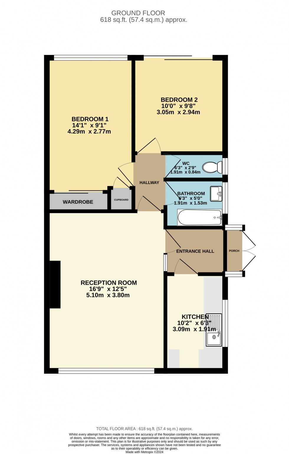 Floorplan for Denman Drive, Ashford, Surrey