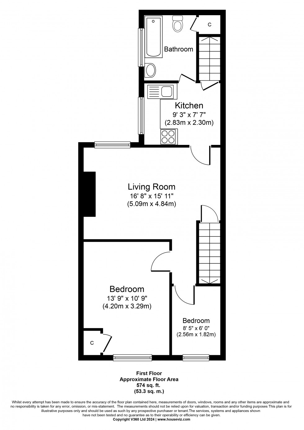 Floorplan for Avondale Avenue, Staines-upon-Thames, Surrey