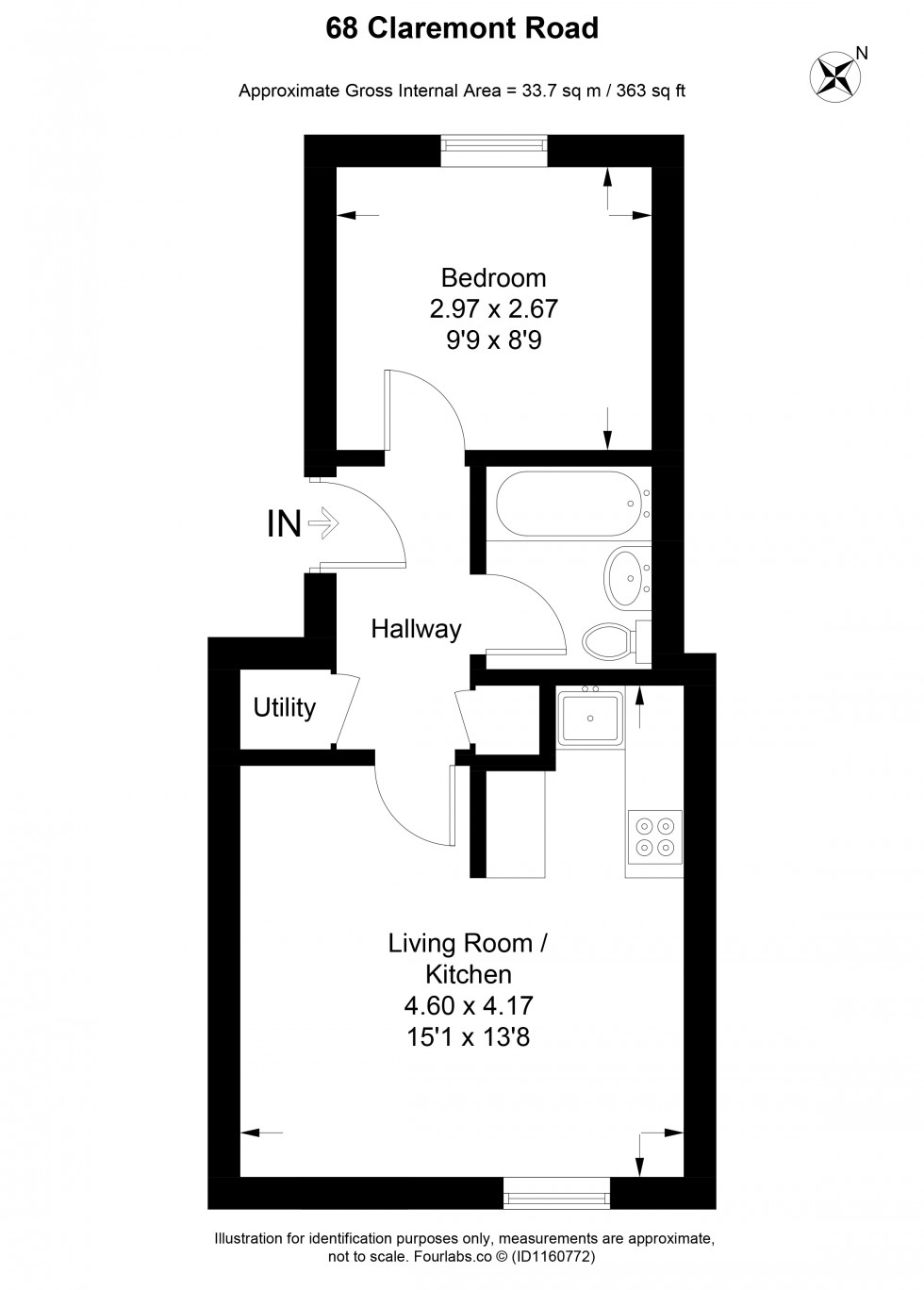 Floorplan for Claremont Road, Staines-upon-Thames, Surrey