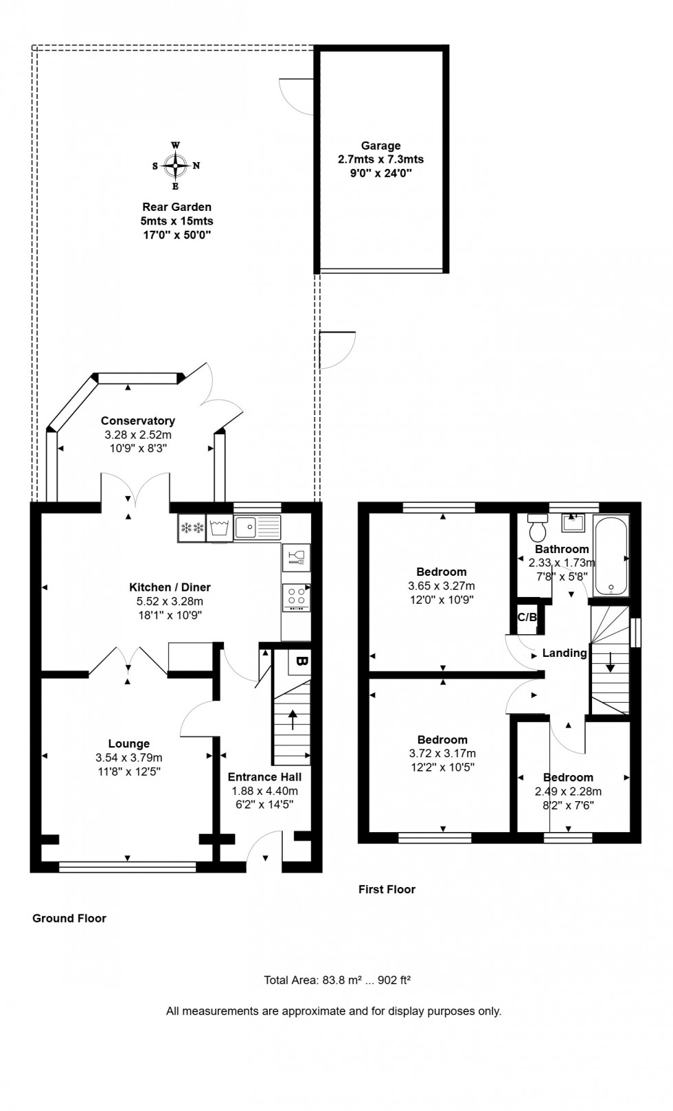 Floorplan for Brightside Avenue, Staines-upon-Thames, Surrey