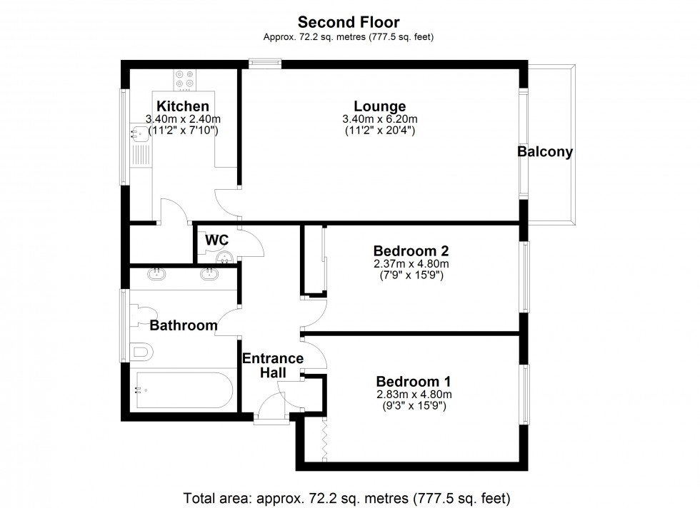 Floorplan for Riverside Road, Staines-upon-Thames, Surrey