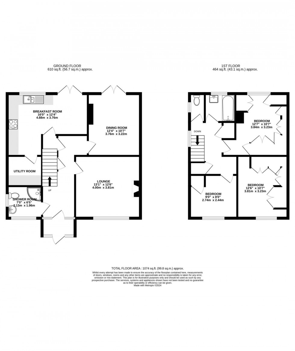 Floorplan for Ford Close, Ashford, Surrey