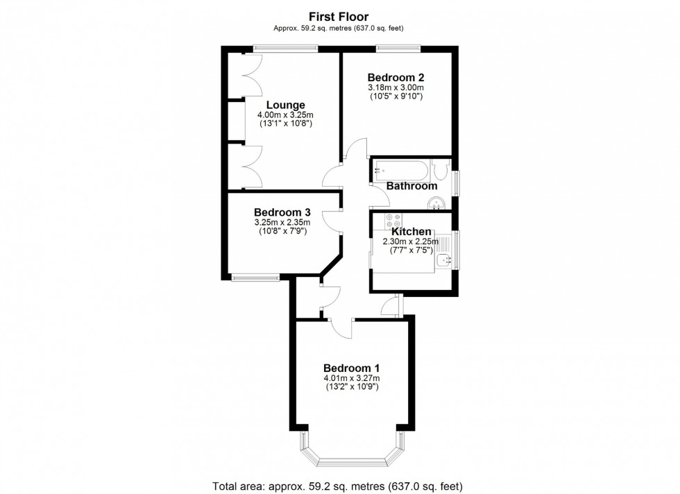 Floorplan for Clare Road, Staines-upon-Thames